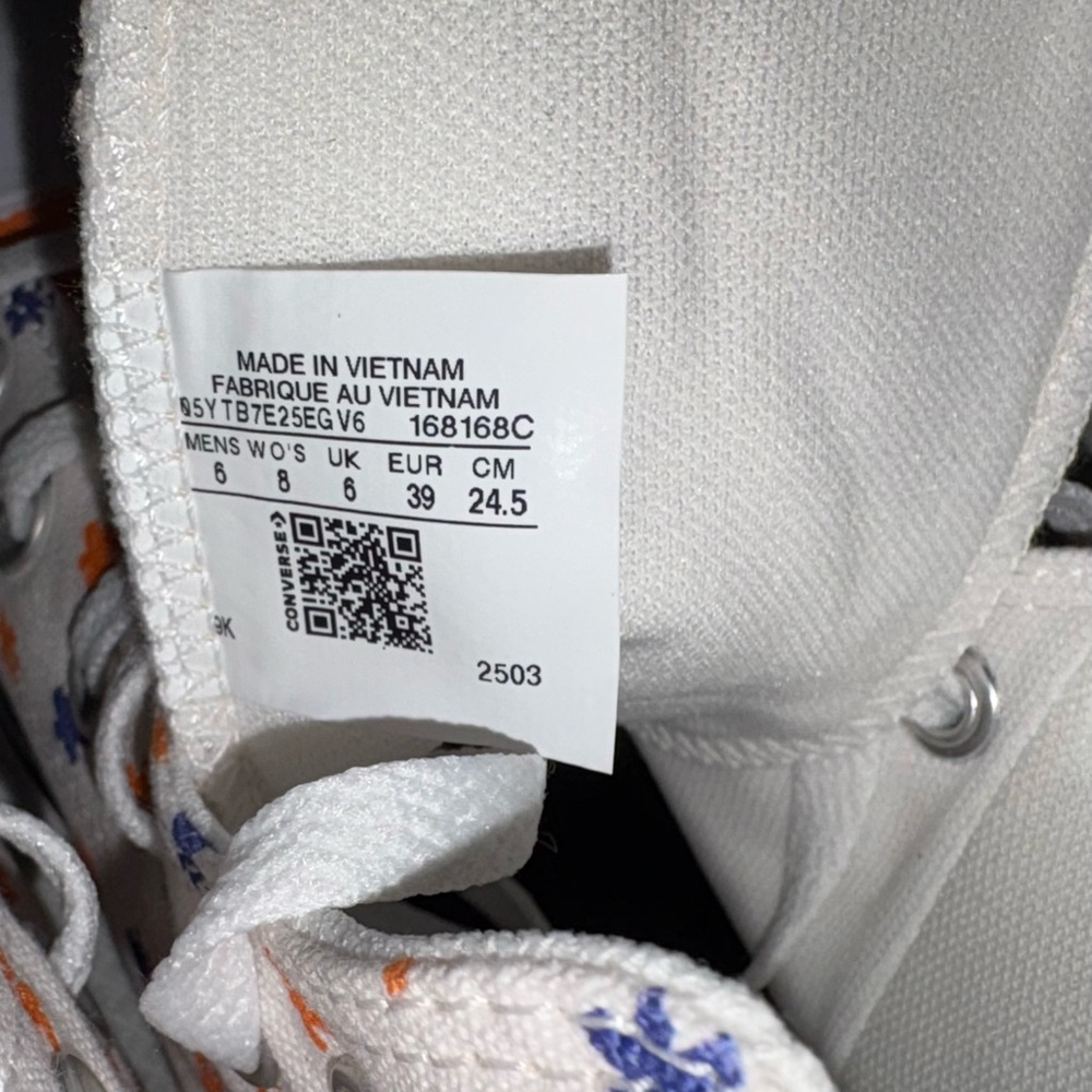 Converse All Star Chuck Taylor New Women’s Sz 8 Orange Blue High-Top Sneakers - Picture 5 of 7